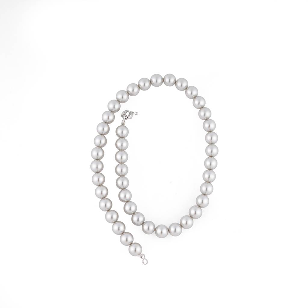 Silver Grey Pearls Necklace Set : PRMBS10