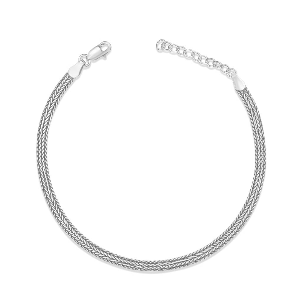 Urban Rhodium-Plated 925 Sterling Silver Men'S Adjustable Chain Bracelet : BR-80413-R