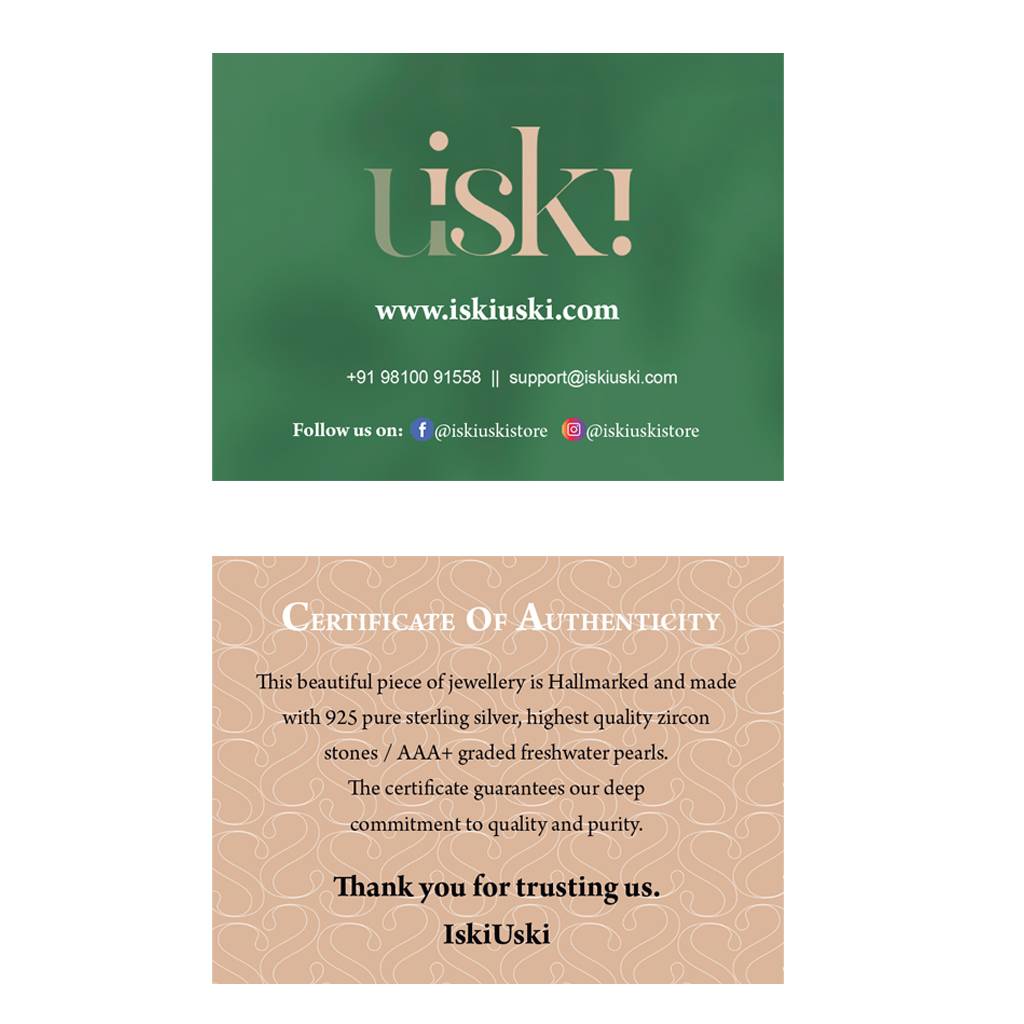 Iski Uski 925 Sterling Silver Pallavi Silver Dangler Earrings