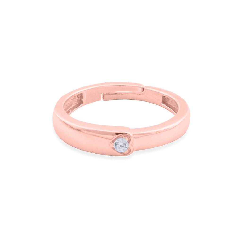 Rose Gold Solitaire Classic Love Ring For Girls : ZLCPLR-1014-WR