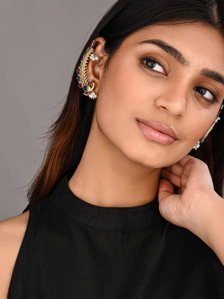Peacock Crescent Earrings : S24ANER554MLT