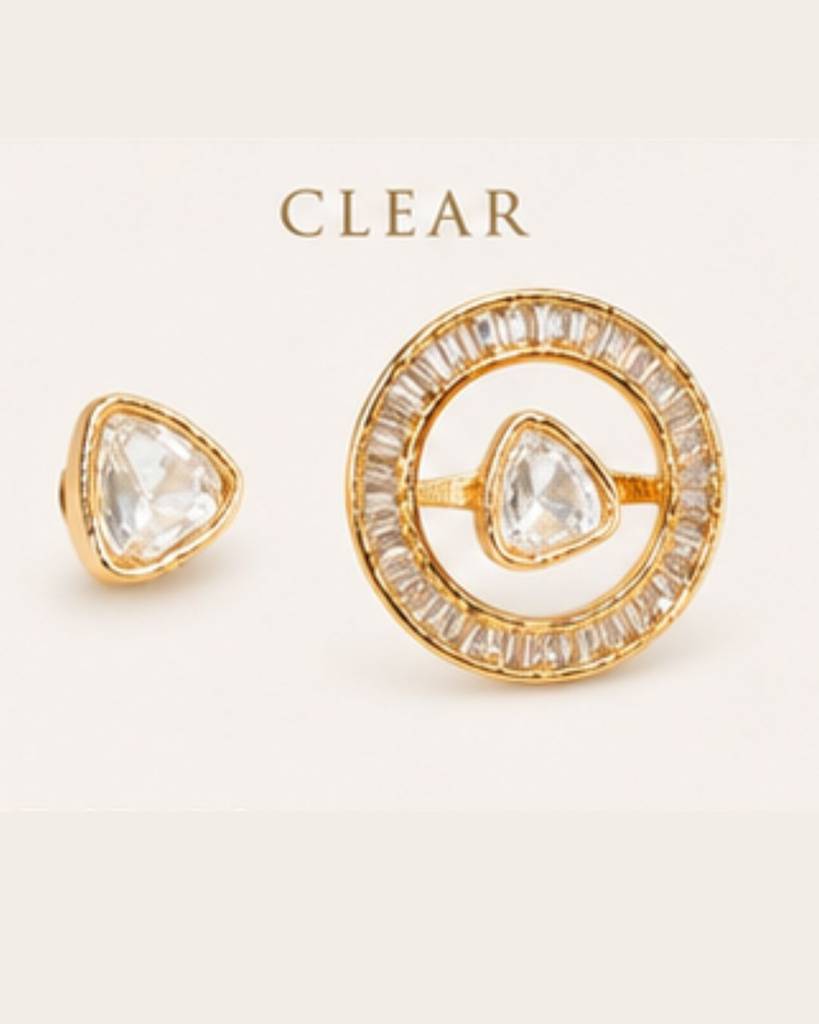 Convertible Kundan Stud Earrings For Women | Wear As Studs Or Statement Earrings : sm45