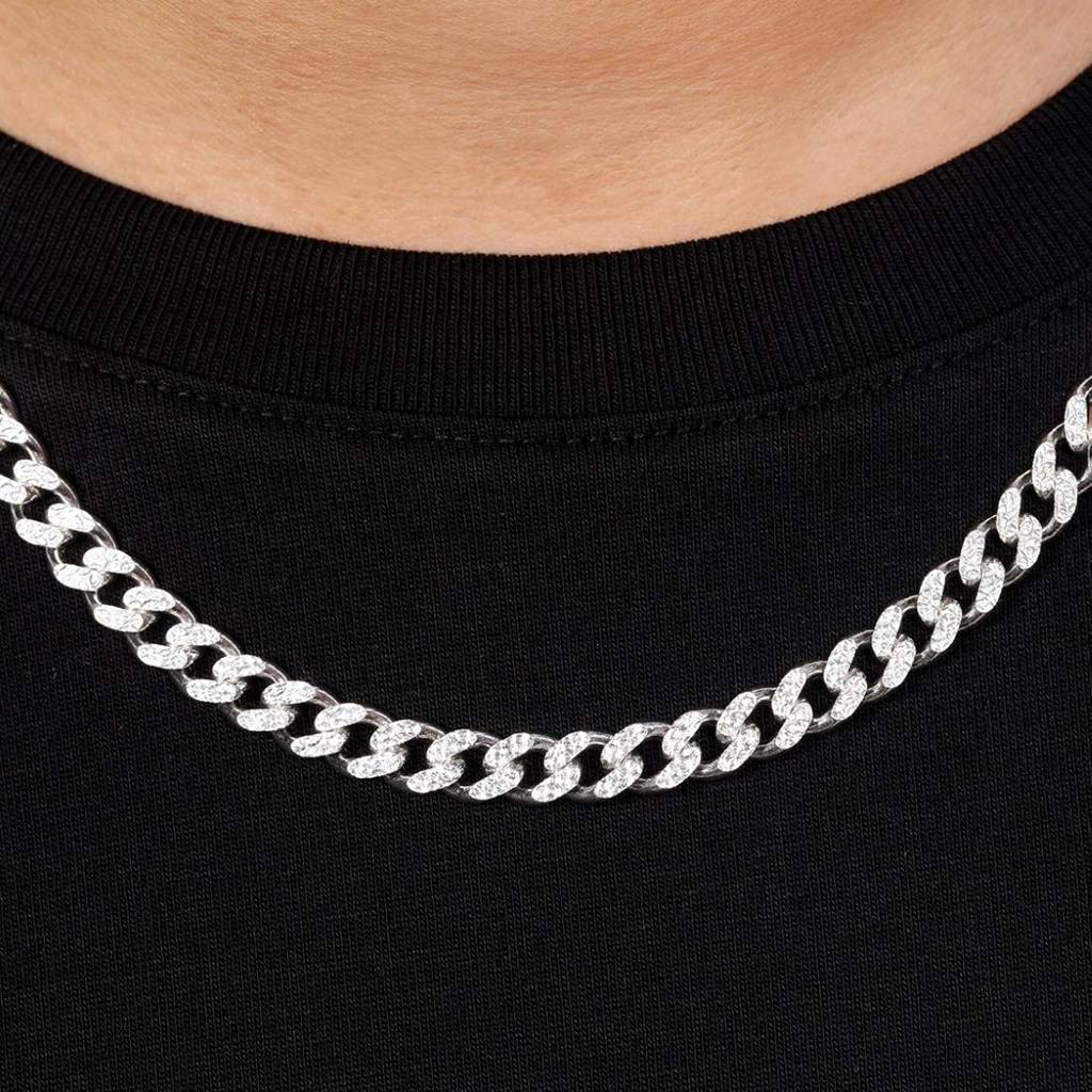 Masculine Links Silver Plated 925 Sterling Silver Men'S Chain : CH-10054-S-20-INCH