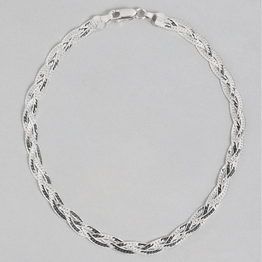 Entangled 925 Sterling Silver Anklet : ANK-60061-PAIR