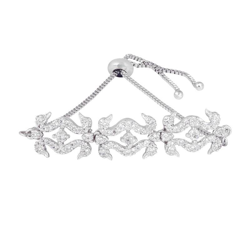 Glam Cz Peacock Bracelet Adjustable Bracelet | Festive & Party Wear : AD-175-IRWEBR