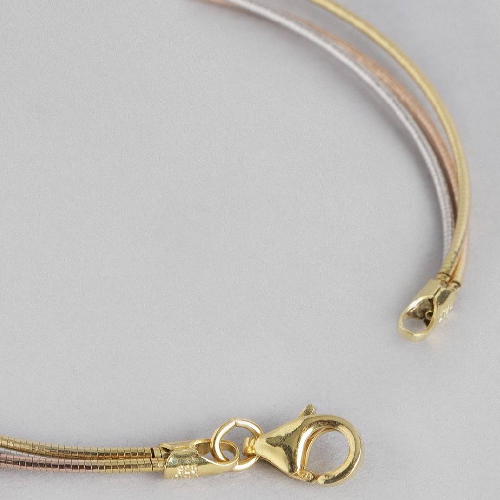 Multi-Strand Triple Plating 925 Sterling Silver Bracelet : BR-80160