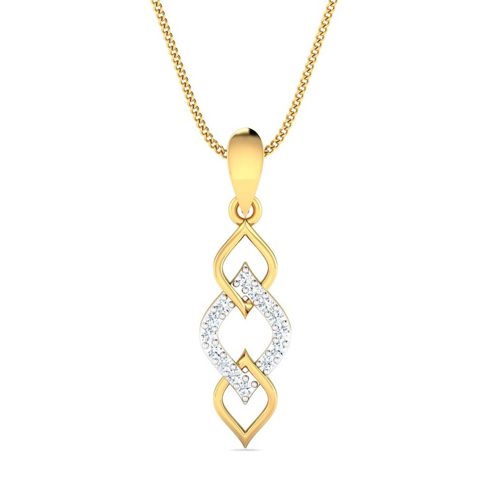 9K Yellow Gold Tangled Diamond Rakhi Cum Pendant : RA2071_9K
