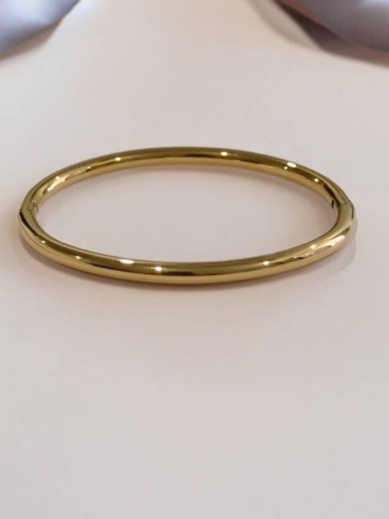 Plain Cuff Bangle Â 18K Gold Plated | Anti-Tarnish Everyday Bracelet : ATB706PCB