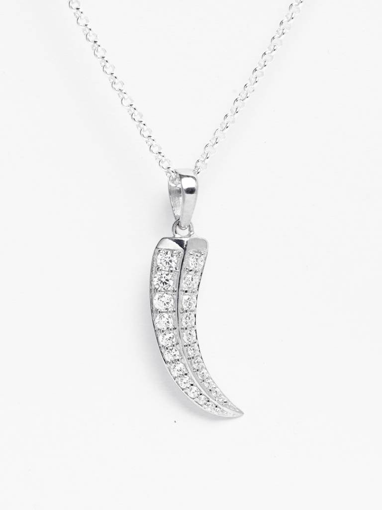925 Silver Platinum Plated Swiss Zircon Katar Men Pendant Necklace With Chain Gift For Men & Boys : CSMNP27