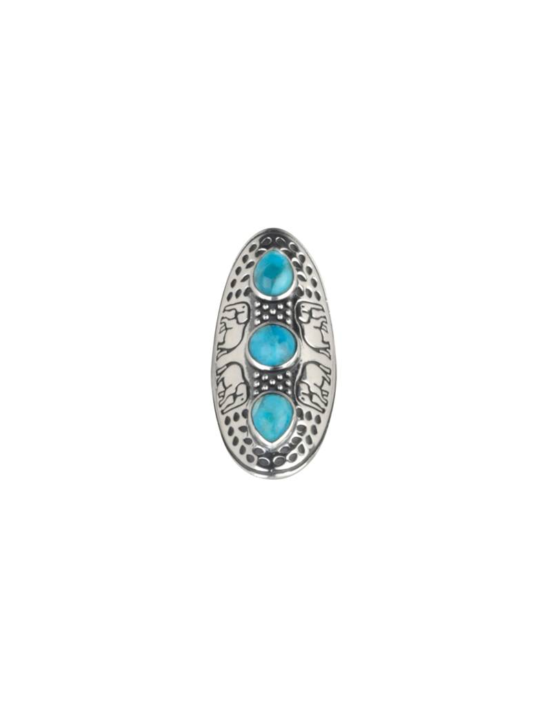 925 Sterling Silver Turquoise Ring For Women | Gemstone Ring | Handmade Silver Jewelry | Elegant Daily Wear Gift : FU-1315