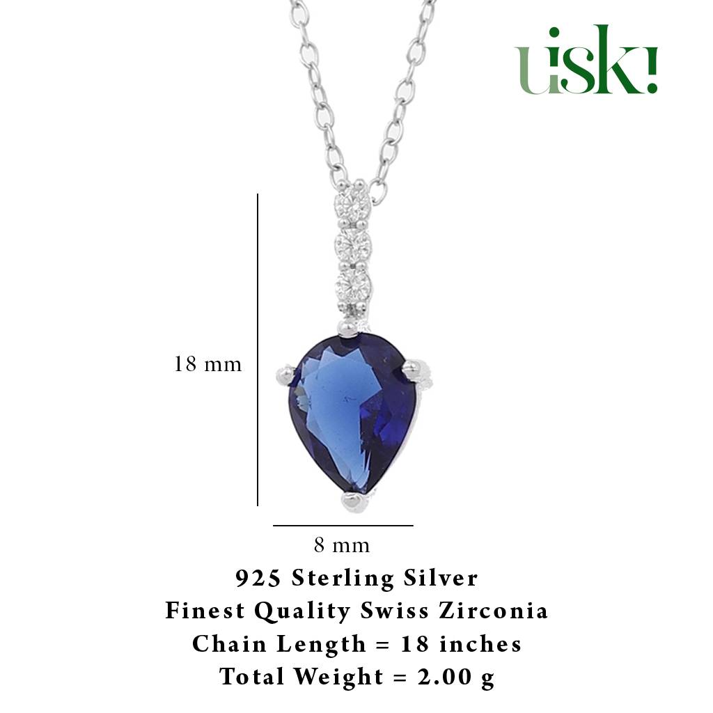 Iski Uski 925 Sterling Silver Eva Sapphire Pendant