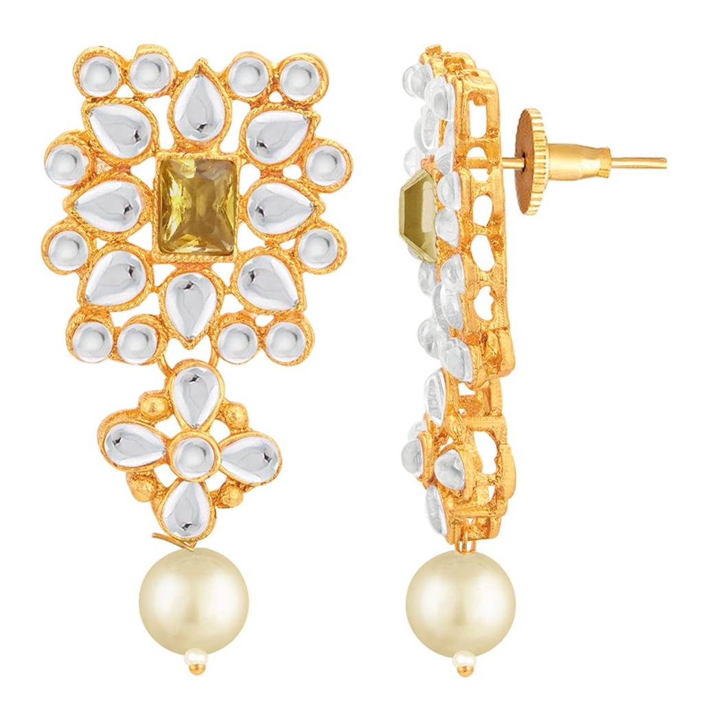 Peora Ethnic Indian Traditional Kundan Studded Necklace & Jewellery Set Gift For Women Girls : PF37N224LCT