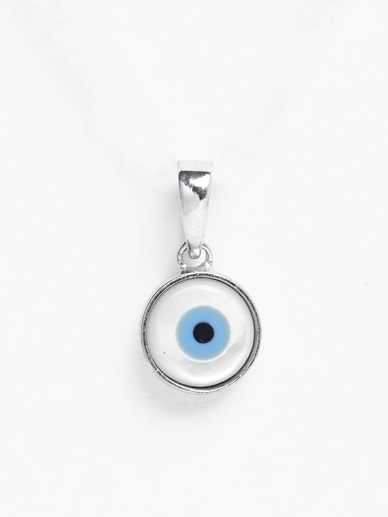 925 Silver Platinum Plated Evil Eye Men Pendant Without Chain Gift For Men & Boys : CSMNP8_NOCHAIN