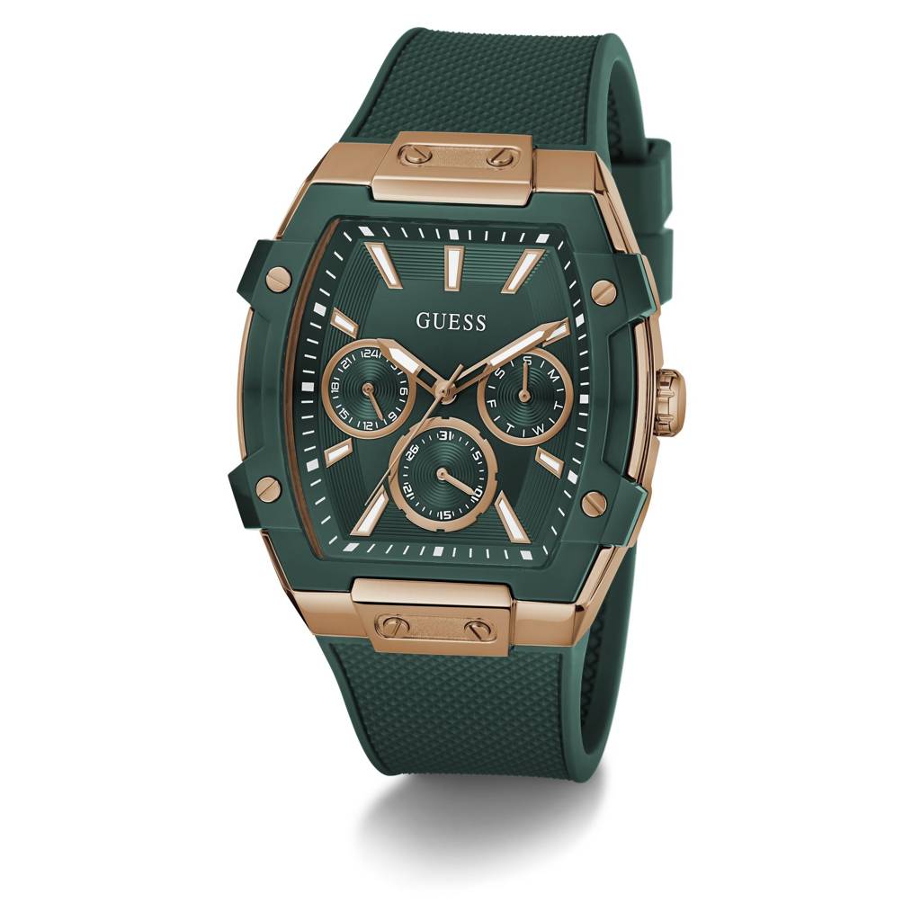 Guess Rectangle 44Mm Green Dial Analog Men Watch - Gw0956G6 | Guess ...