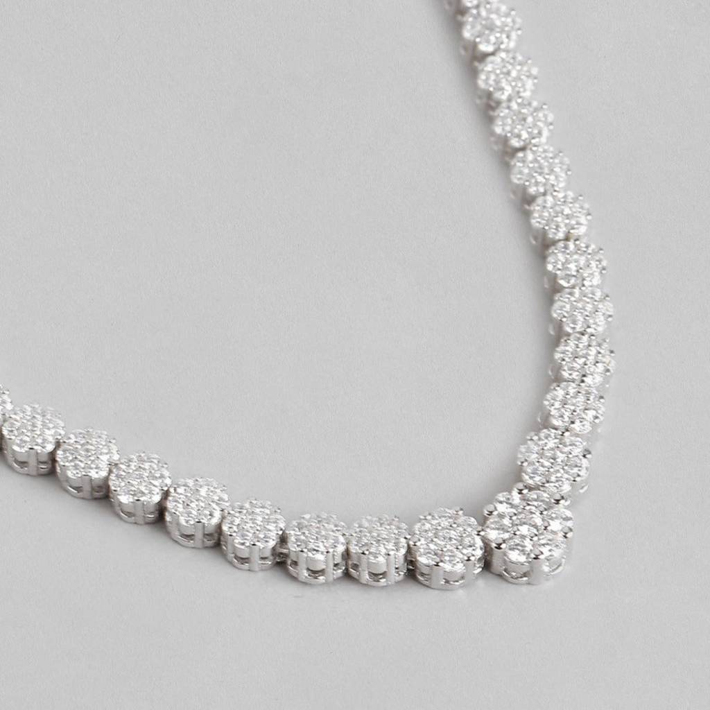 Elegancia Rhodium Plated 925 Silver Necklace : NL-30083