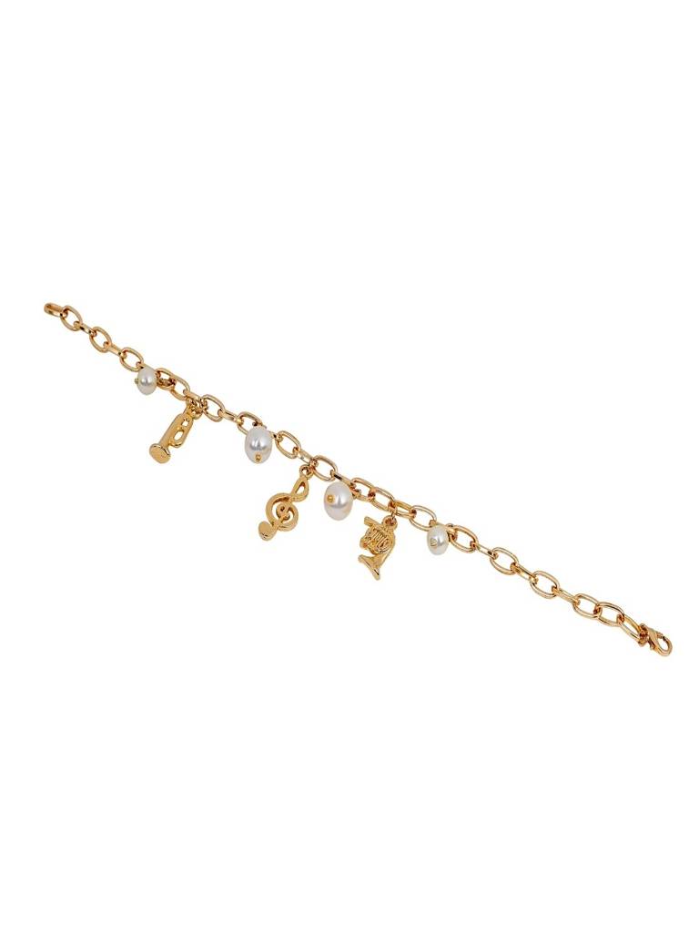 Anti-Tarnish 22Kt Gold-Plated Musical Charm Bracelet : BR07004