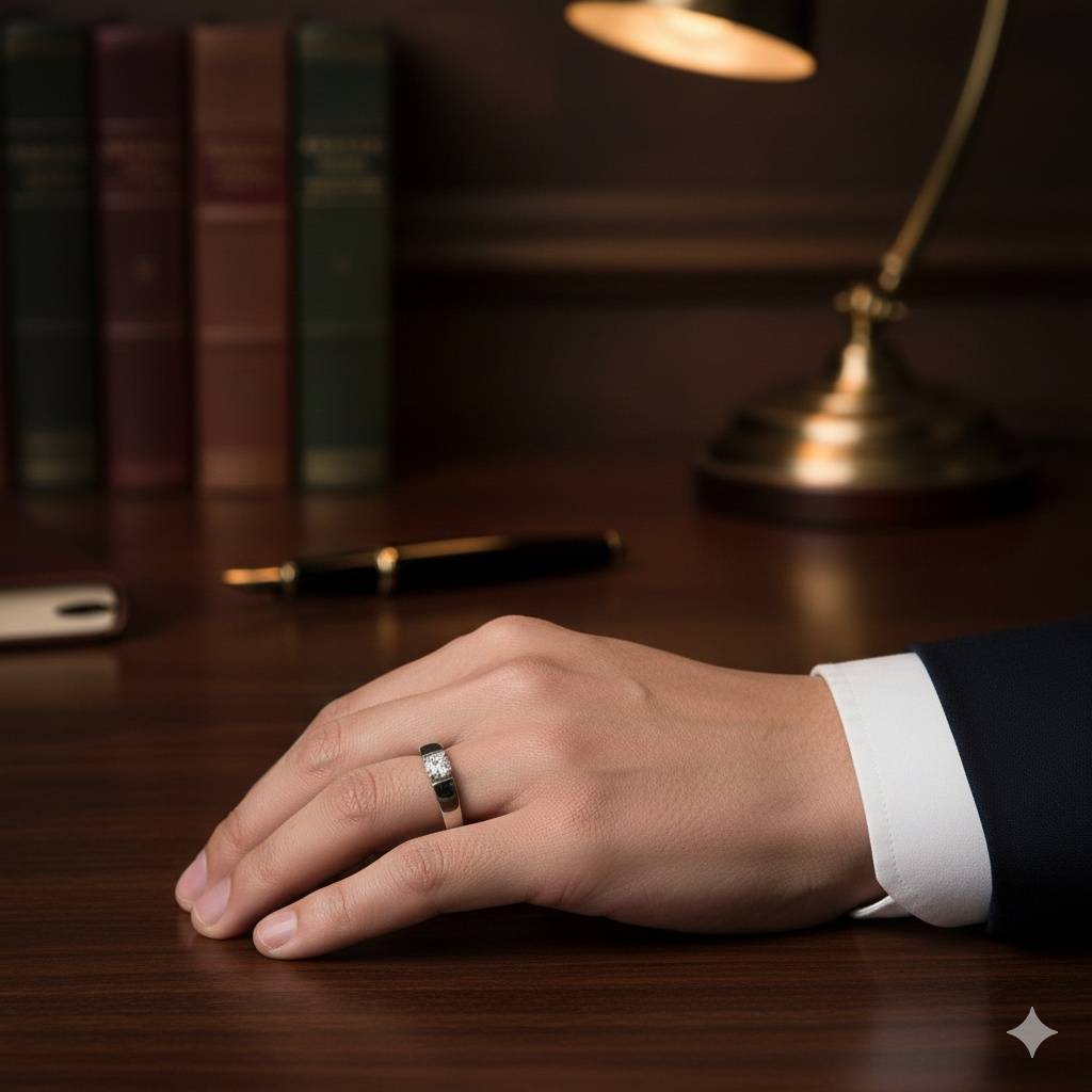 925 Pure Silver Zircon Studded Men'S Ring-Lr1261 : LR1261