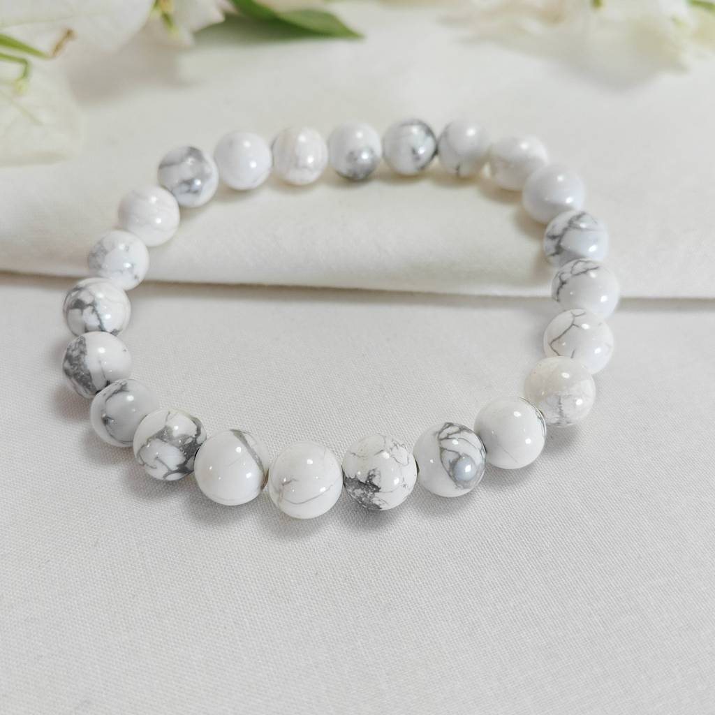 Natural Howlite Stone Bracelet : IS-BR-ST-1127