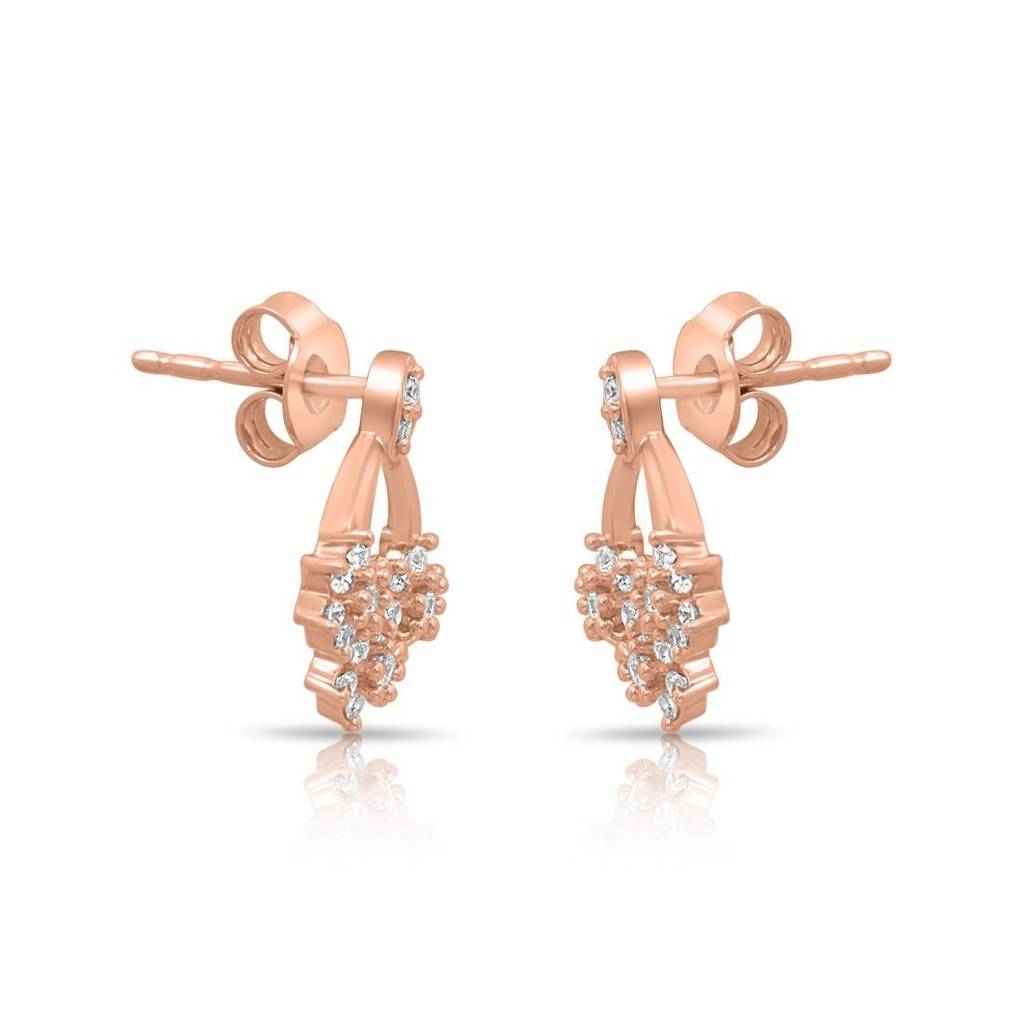 Fancy Rose Gold Plated 925 Sterling Silver Earrings : EAR-20827-RG