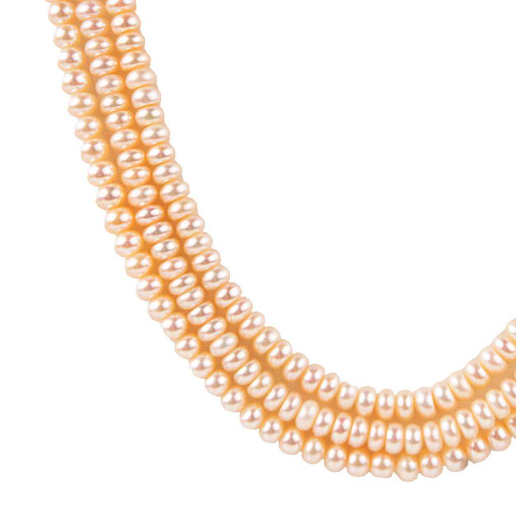 Triple-Layer Mandarin Freshwater Pearl Necklace : NCK-TPL-MAND-PRL