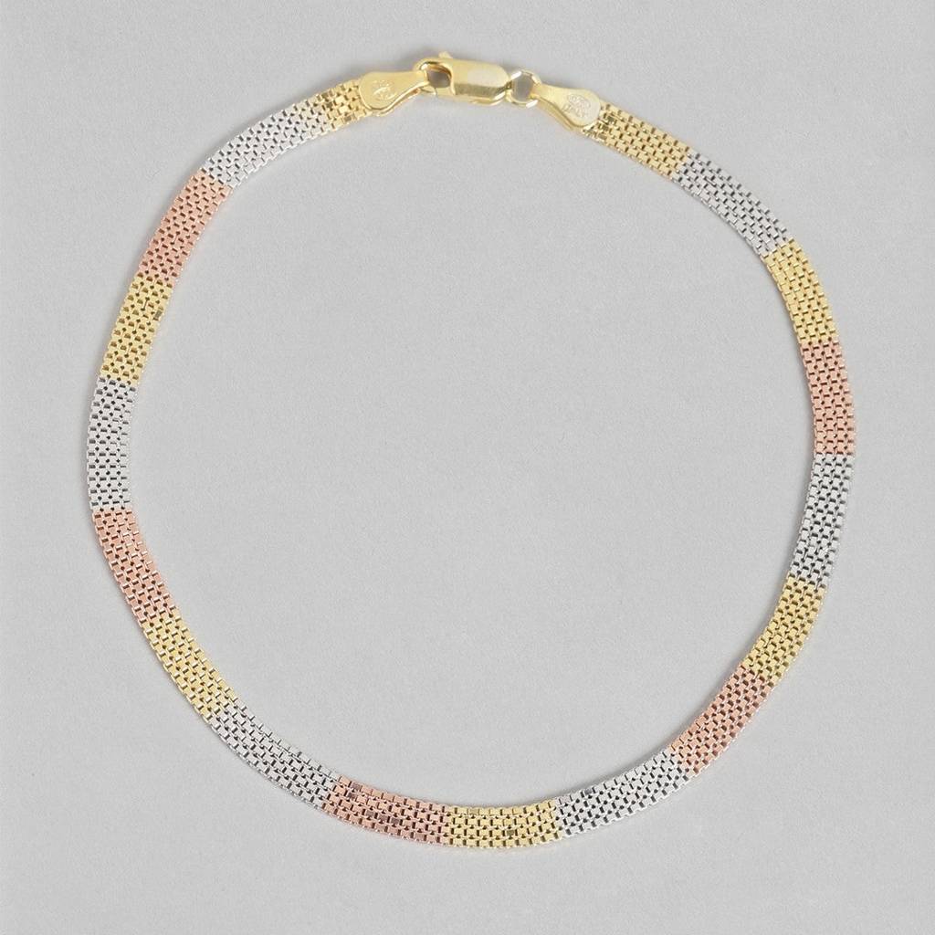 Multi Toned 925 Sterling Silver Anklet : ANK-60069-PAIR