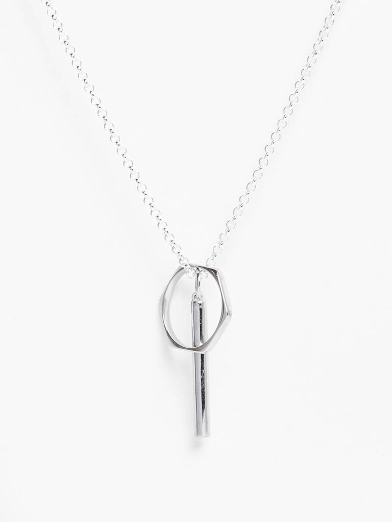 925 Silver Platinum Plated Rupert Men Pendant Necklace With Chain Gift For Men & Boys : CSMNP4