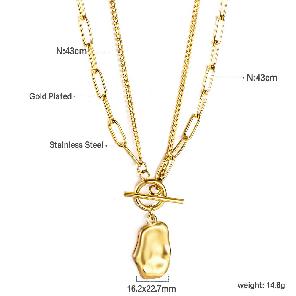 Regal Beaten Gold Layered Necklace : AS-NK-LG-01