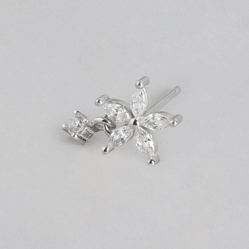 Cz Studded Star  925 Sterling Silver Earrings : EAR-20170