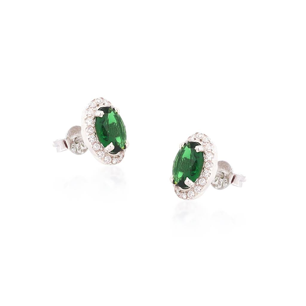 Iski Uski 925 Sterling Silver Jessa Emerald Drop Earrings