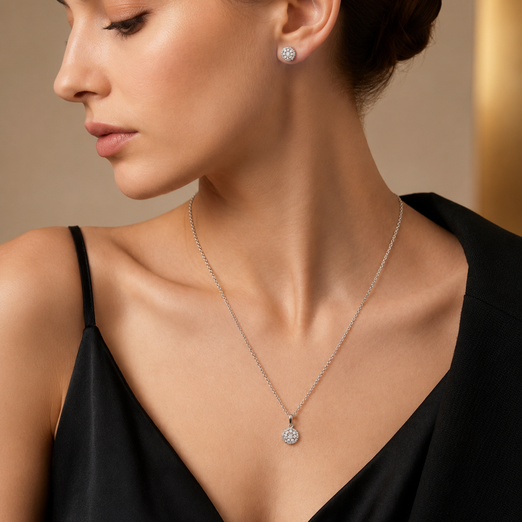 925 Silver Everyday Sparkle Pendant Set : PEC02745
