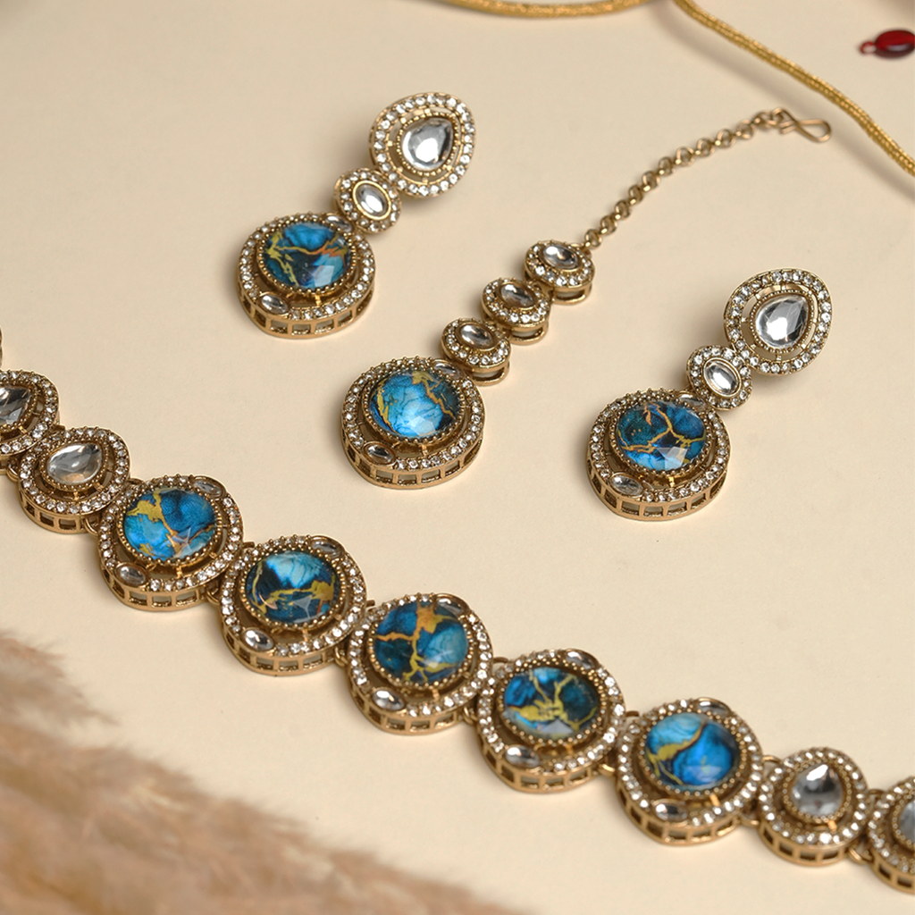 Short Designer Firestone Necklace : CAO0092MKT