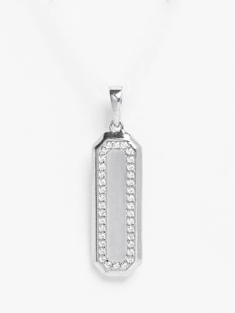 925 Silver Platinum Plated Swiss Zircon Benicio Men Pendant Without Chain Gift For Men & Boys : CSMNP28_NOCHAIN