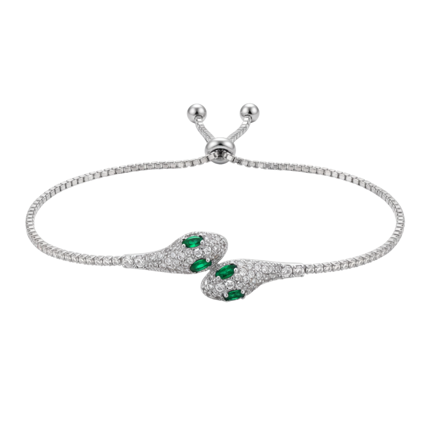 Twin Snake Sparkle Bracelet For Women | Modern Dual Accent Bracelet Jewellery : 1566404039