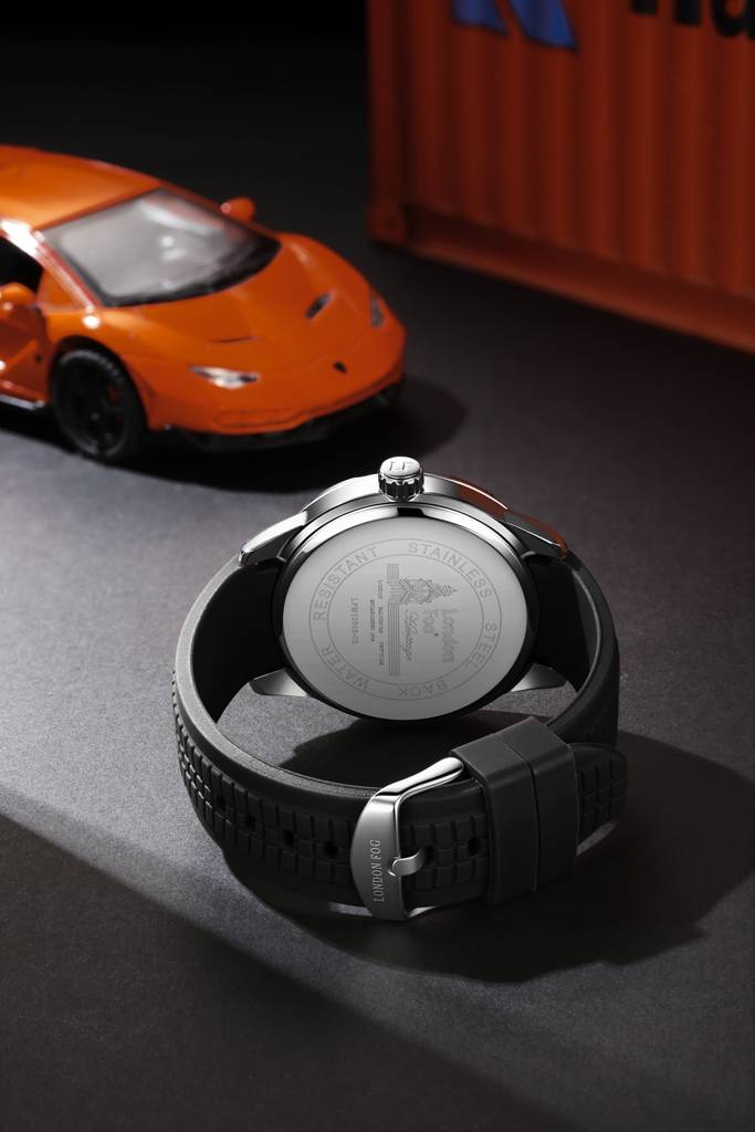 Duke Collection Analog Quartz Watch For Men With Silicone Strap, Round Metal Case, Date Display, Luminous Hands  : LFM10005-02