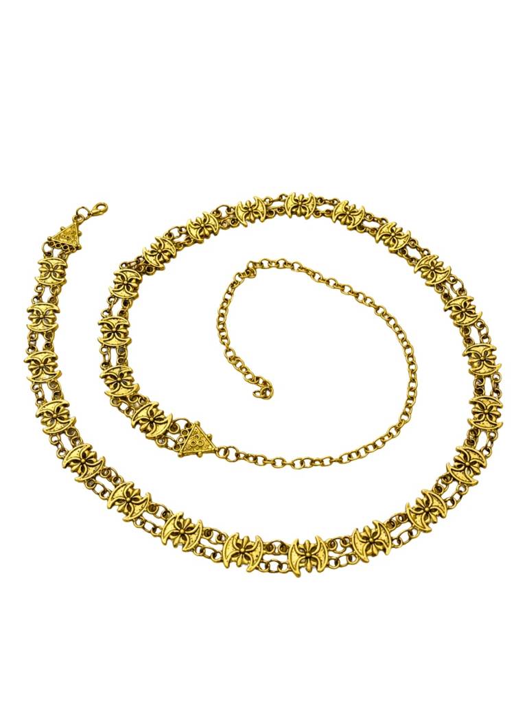 Women Gold-Plated Oxidised Layered Waist Chain Kamarbandh : VI26KB10002