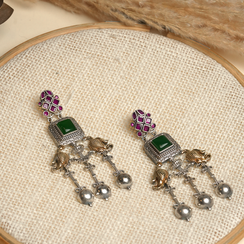 Silver Polish Fusion Earrings : CAO0233RNG