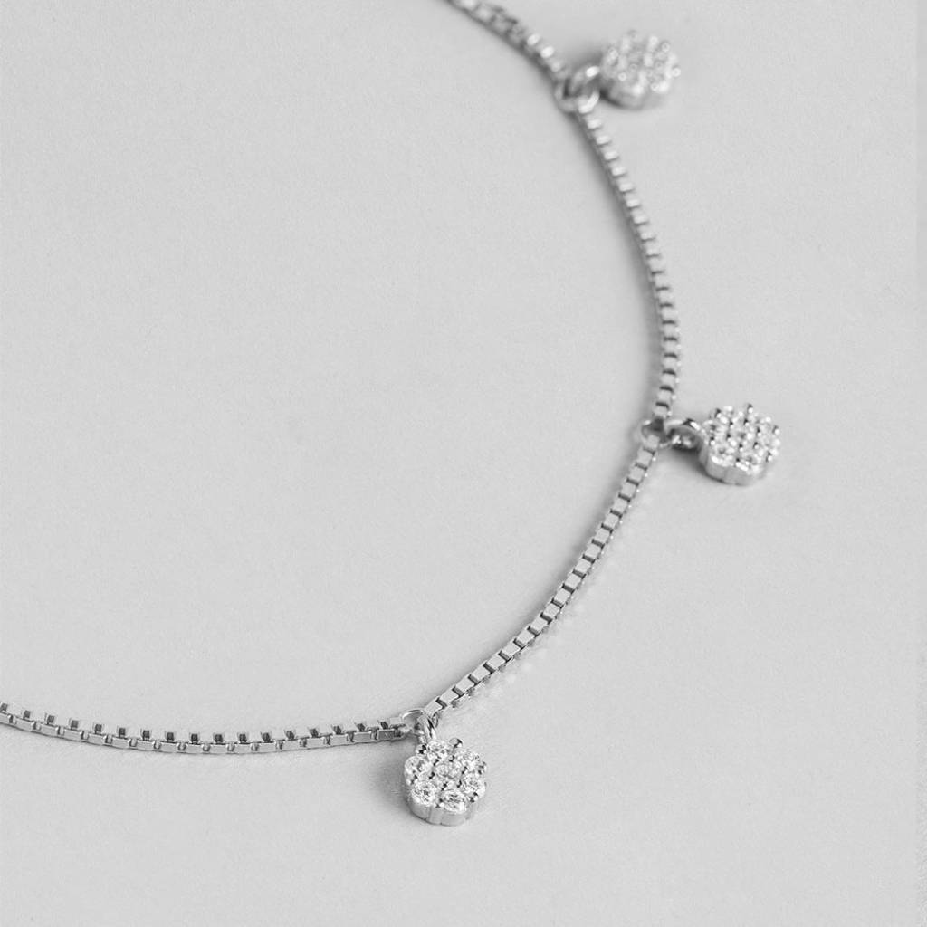 Eternal Circles 925 Sterling Silver Rhodium-Plated Circle Bracelet : BR-80242-R