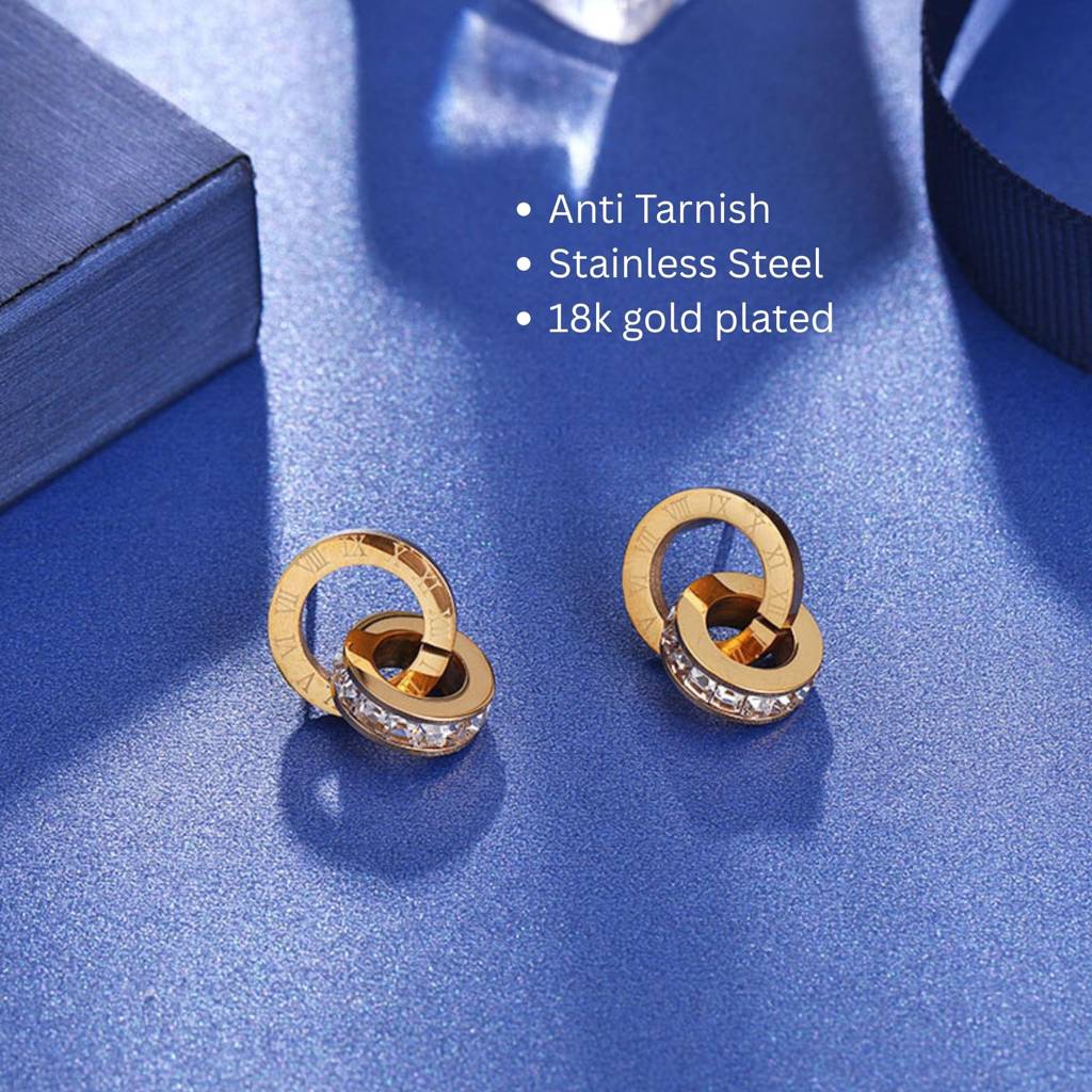 Roman Number Stud Earring : ER_SS_RomanNum_gld