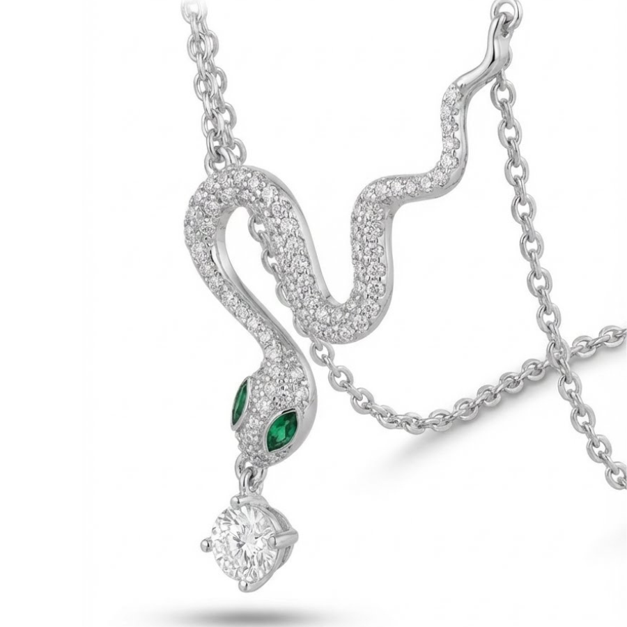 Dainty Snake Pendant Necklace For Women – Elegant Minimal Snake Design With Sleek Modern Finish | Premium Contemp : 1984946626