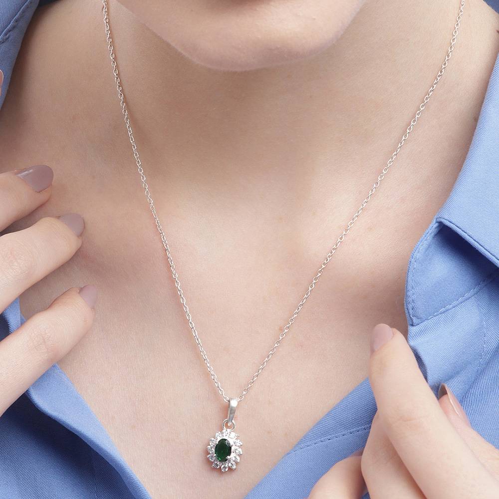 Silver Green Zircon Pendant : Silver Green Zircon Pendant : Silver Green Zircon Pendant : Silver Green Zircon Pendant : 