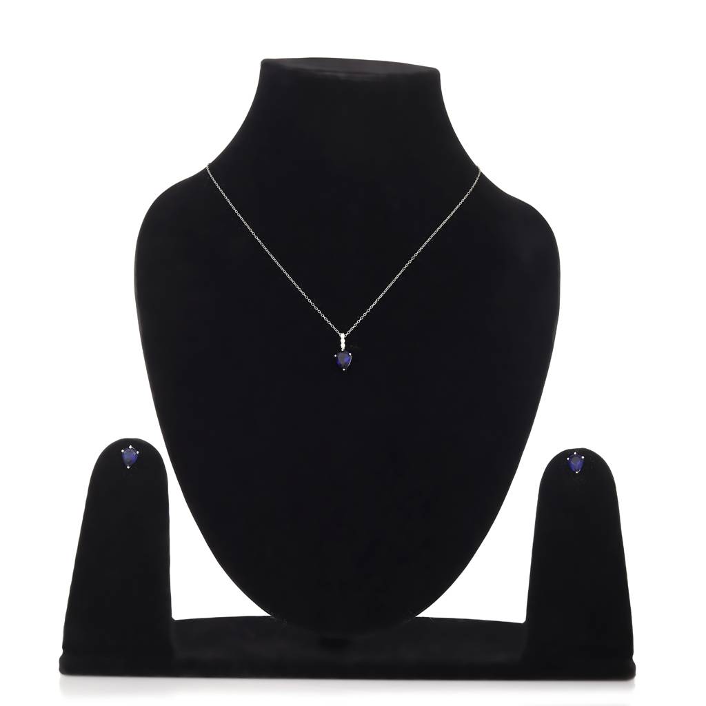 Iski Uski 925 Sterling Silver Eva Sapphire Pendant Set