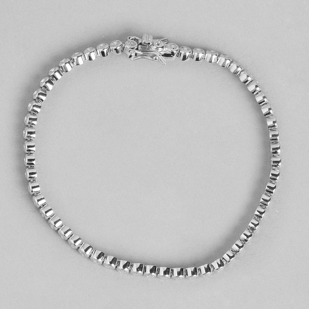 Interlink Czs 925 Sterling Silver Bracelet : BR-80131