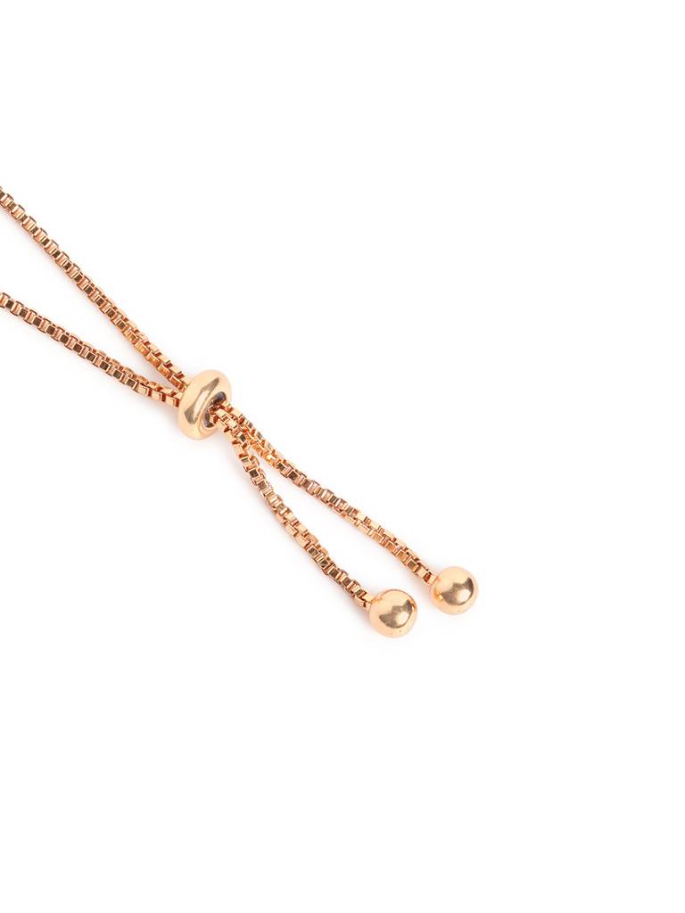 Rose Sheen Cubic Zircon Adjustable Bracelet : YI24A0625B