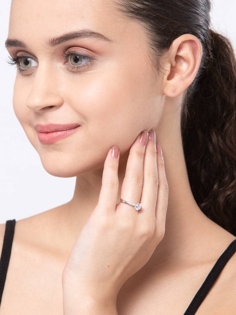 Pure 925 Sterling Silver Luca Adjustable Ring Gift For Women And Girls : CSCPLR2_F