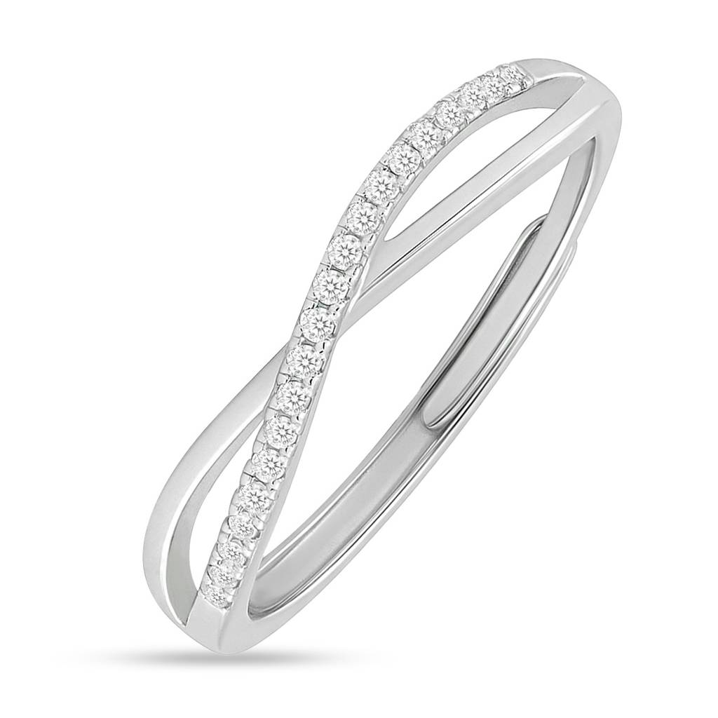 Zavya Promise-Box X Infinite Sparkle Adjustable Rhodium Plated Ring (Adjustable) : RNG-40457-R_ZavyaRNGBox