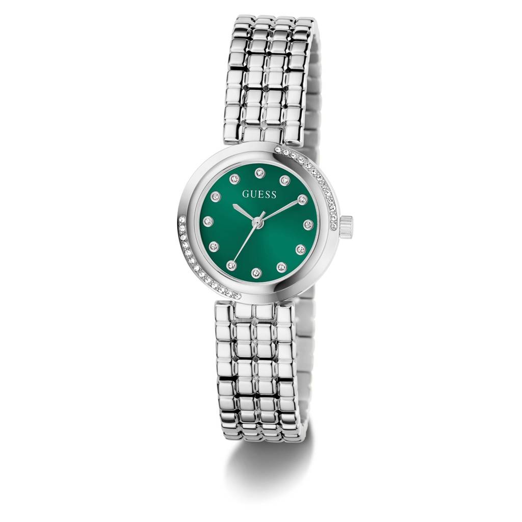 Guess Round 28Mm Green Dial Analog Women Watch - Gw0930L1 : GW0930L1