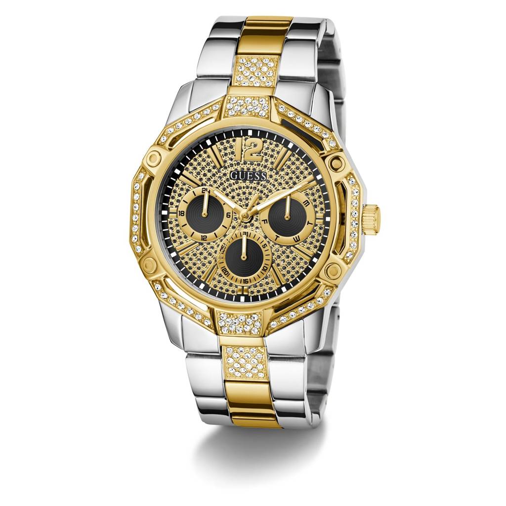 Guess Round 46Mm Black Dial Analog Men Watch - Gw0990G4 : GW0990G4