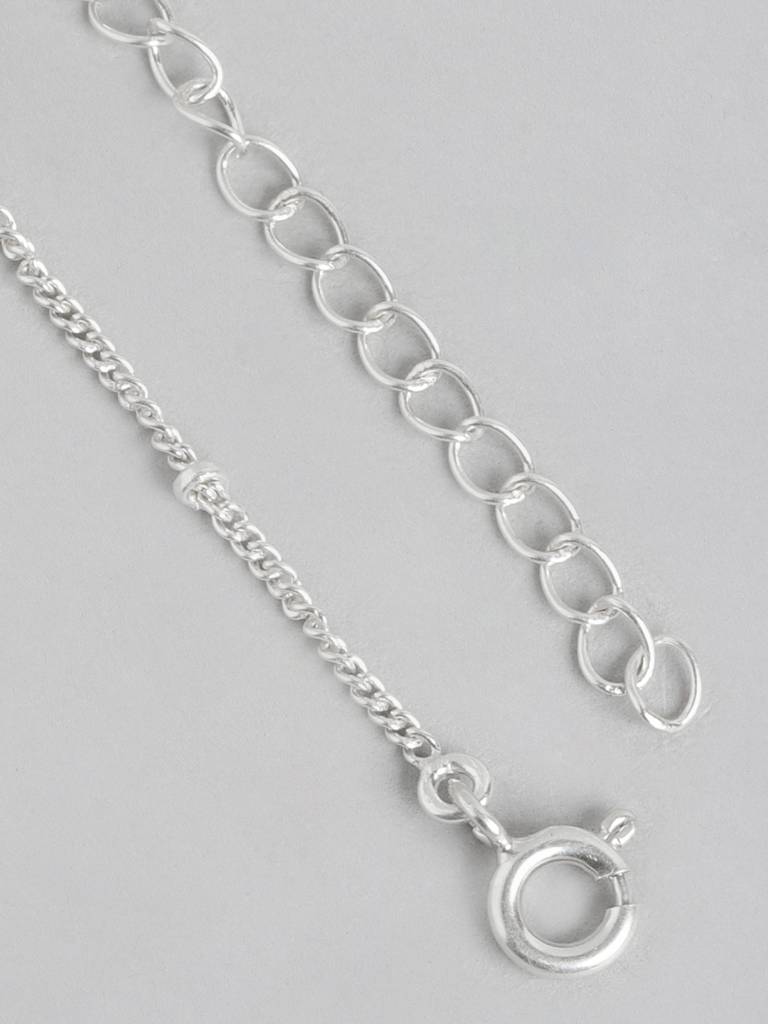 92.5 Silver White Zircon Loop Necklace : U100SG005MY047