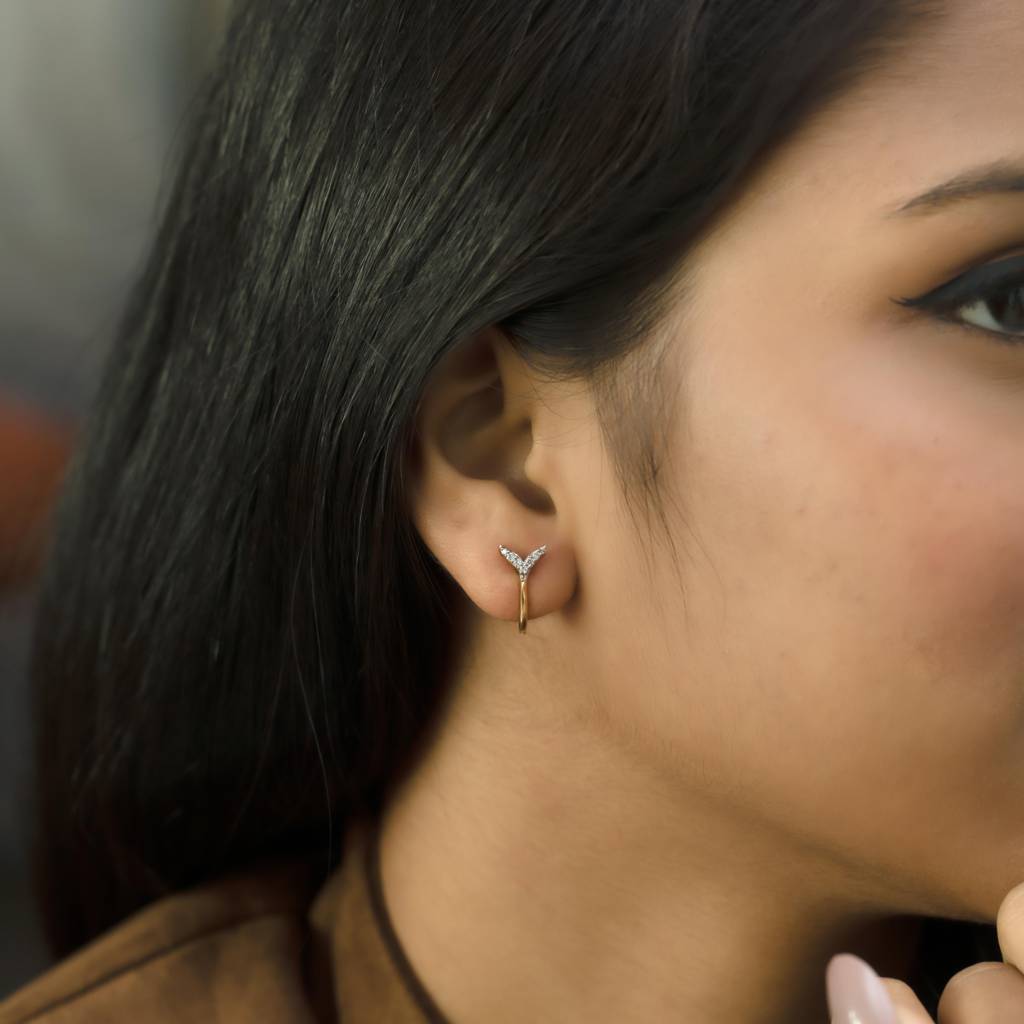 Siren Embrace Huggies - Lab Diamond Earrings : LLER0117