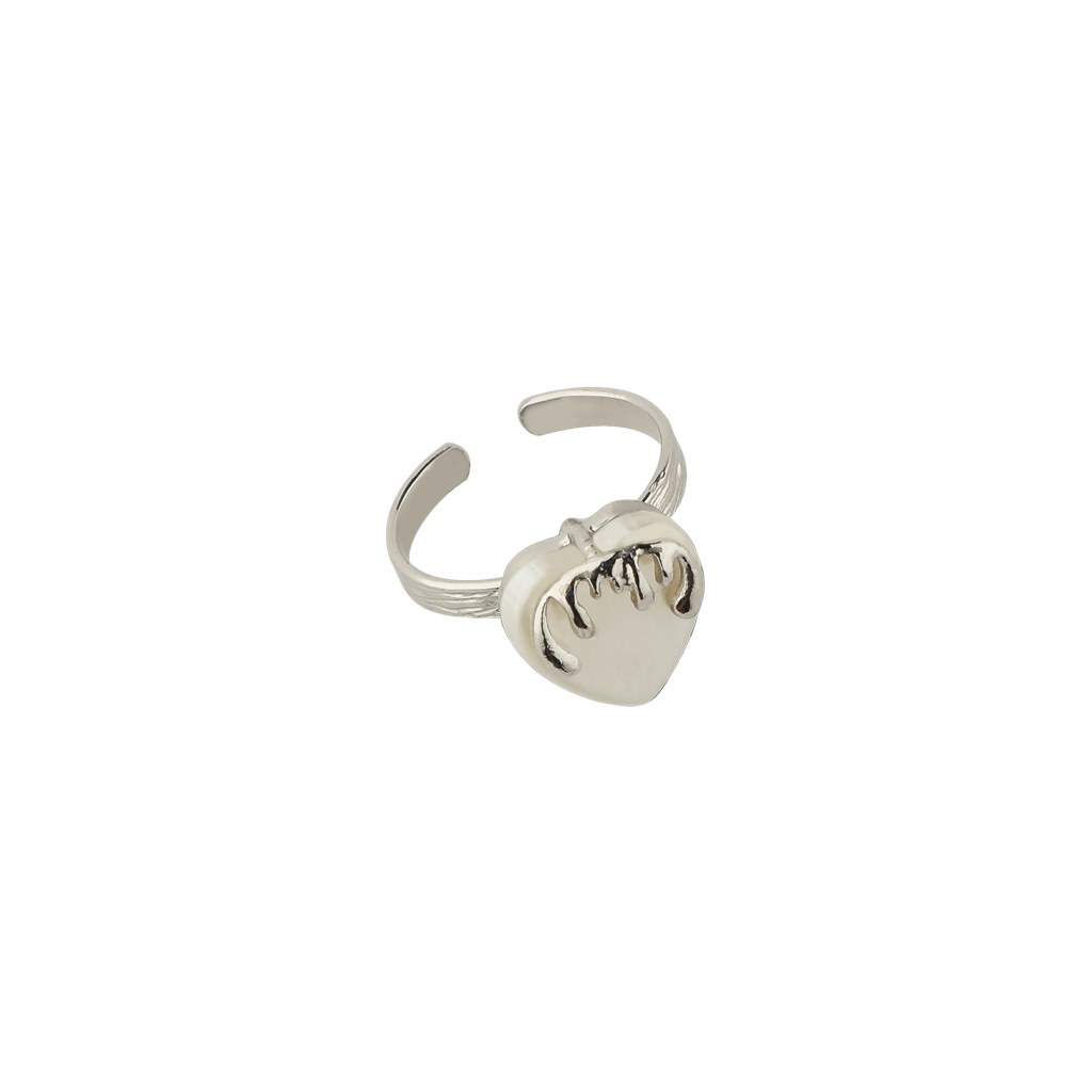 Melting Heart Ring- Silver